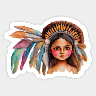 feather headdress girl Sticker